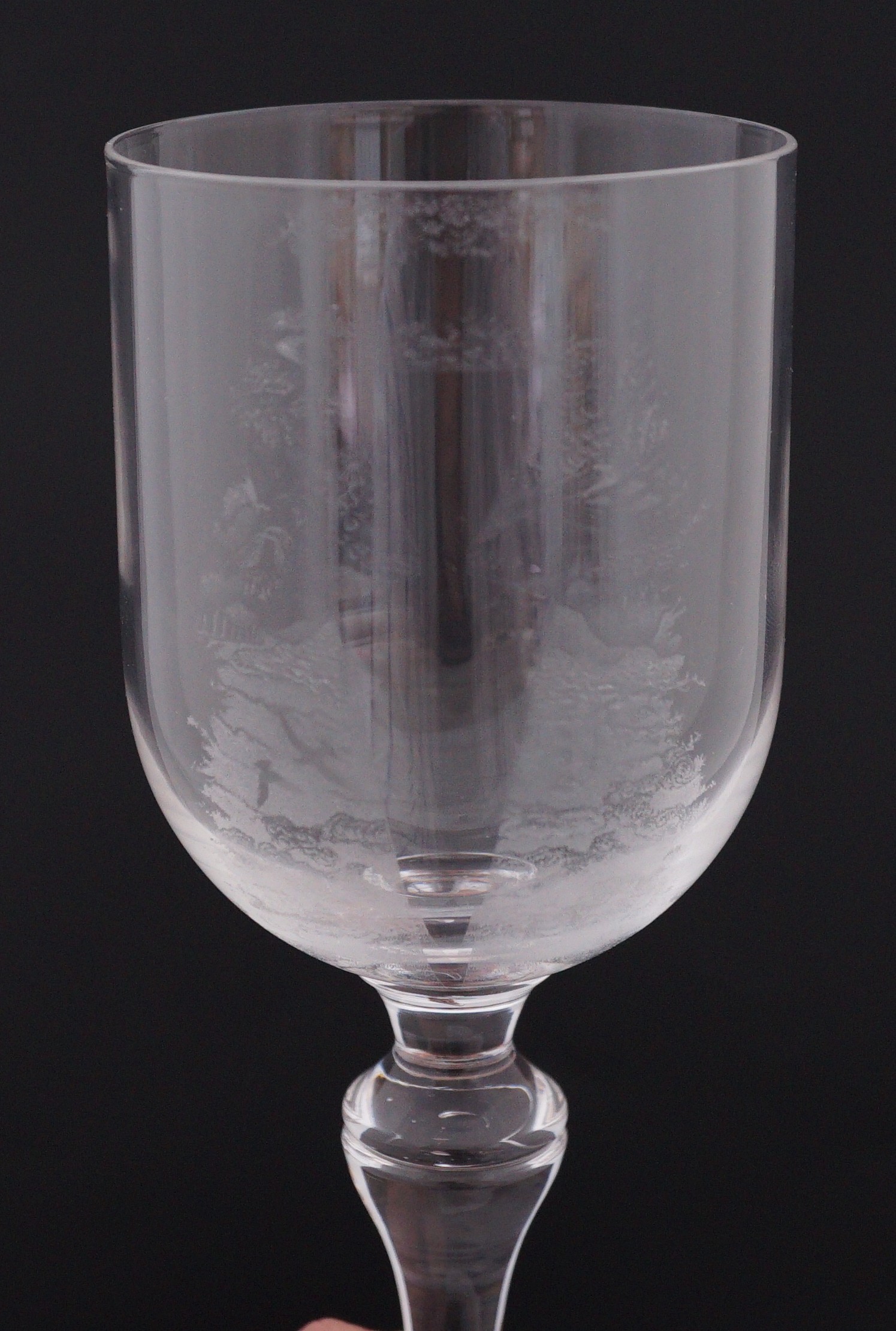 Laurence Whistler CBE (1912-2000), 'TERM' an engraved glass goblet together with a limited edition book 276/1400, page 28 and plate 80 with reference to 'TERM' Goblet 24cm high